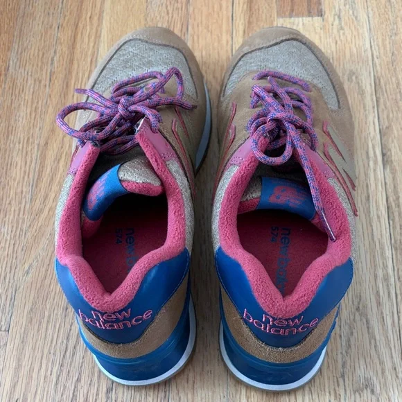 New Balance Women's Brown, Red & Navy Sneakers - Picture 3 of 7